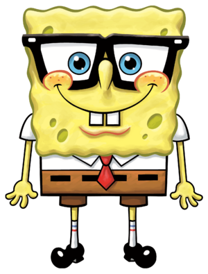 SpongeBob with glasses oil-painted stock art.png